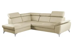 Trend Line Rozkładany narożnik z beżowej skóry naturalnej MIO lewy