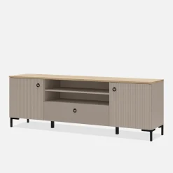 Szafki Rtv|Szafki|Esteti Ryflowana 2-drzwiowa szafka RTV DOMINICA