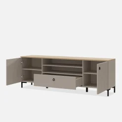 Szafki Rtv|Szafki|Esteti Ryflowana 2-drzwiowa szafka RTV DOMINICA