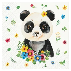 Dzieci Paw Serwetki papierowe FLOWER PANDA 20 szt.