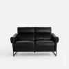 Sofy|Trend Line Sofa 2 osobowa skórzana czarna MILANO