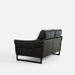 Sofy|Trend Line Sofa 2 osobowa skórzana czarna MILANO