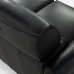 Sofy|Trend Line Sofa 2 osobowa skórzana czarna MILANO