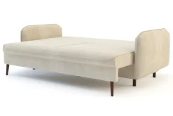 Sofy| Sofa beżowa VAMOS nóżki orzech