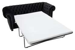 Sofy|Inspire Sofa glamour rozkładana czarna CHESTER