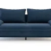 Sofa granatowa VAMOS nóżki orzech