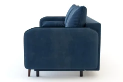 Sofa granatowa VAMOS nóżki orzech
