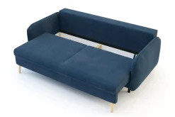 Sofa granatowa VAMOS nóżki buk