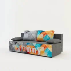 Dzieci Milo Sofa młodzieżowa z kolorowym nadrukiem FUN