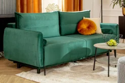 Sofa 3-osobowa DL rozkładana zielona KIOTO