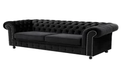 Inspire Sofa 4-osobowa glamour czarna CHESTER