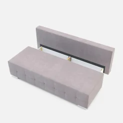 Sofa 3-osobowa jasnofioletowa pikowana LILI