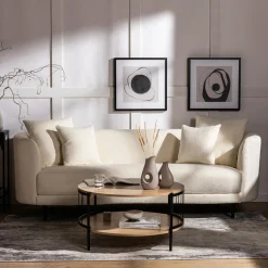 Sofy|inny Sofa 3-osobowa kremowa REMOLLI