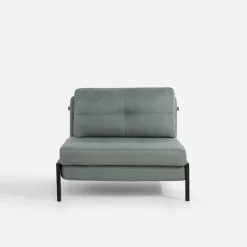 Sofy|inny Sofa 1-osobowa rozkładana szarozielona PARKA