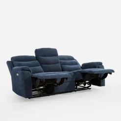 Sofa 3-osobowa z funkcją relaks niebieska ZATRI