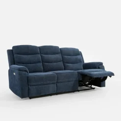 Sofa 3-osobowa z funkcją relaks niebieska ZATRI