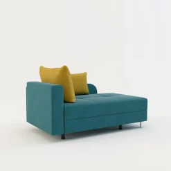 Sofy|Sofy| Sofa rozkładana niebiesko-żółta LETTO lewa
