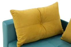 Sofy|Sofy| Sofa rozkładana niebiesko-żółta LETTO lewa