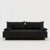 Sofy| Sofa rozkładana 3-osobowa czarna ALFA