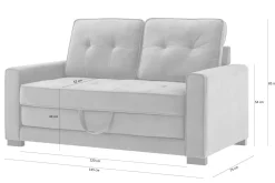 Sofa rozkładana 2-osobowa niebieska WARIANO