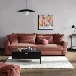 Sofy| Sofa rozkładana 4-osobowa NOEMI pudrowy róż