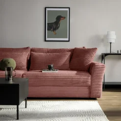 Sofy| Sofa rozkładana 4-osobowa NOEMI pudrowy róż