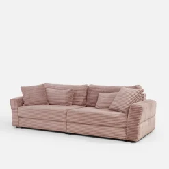 Sofy| Sofa rozkładana 4-osobowa NOEMI pudrowy róż