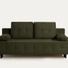 Sofy|Exline Sofa rozkładana 3-osobowa oliwkowa ARIEL