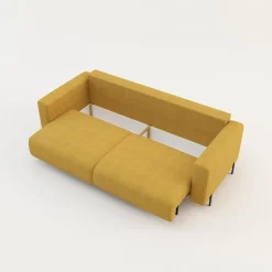 Exline Sofa rozkładana 3-osobowa żółta ARELLA