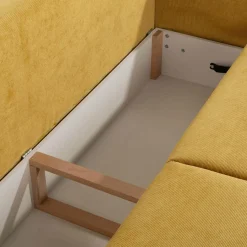 Exline Sofa rozkładana 3-osobowa żółta ARELLA