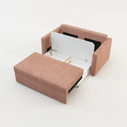 Sofy|Sofy| Sofa rozkładana sztruksowa różowa SOFI