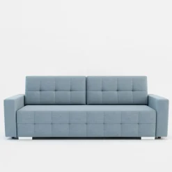 Sofa rozkładana z pikowaniem szaroniebieska LILA