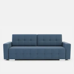 Sofa rozkładana z pikowaniem niebieska LILA