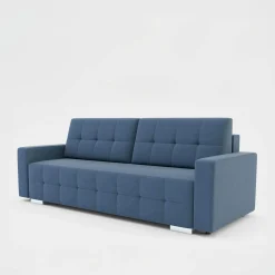Sofa rozkładana z pikowaniem niebieska LILA