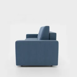 Sofa rozkładana z pikowaniem niebieska LILA
