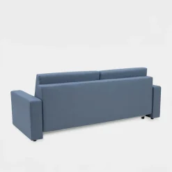 Sofa rozkładana z pikowaniem niebieska LILA