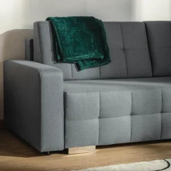 Sofy| Sofa rozkładana z pikowaniem szara LILA