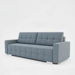 Sofy| Sofa rozkładana z pikowaniem szara LILA