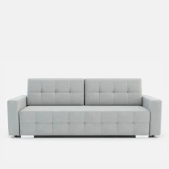 Sofy| Sofa rozkładana z pikowaniem jasnoszara LILA
