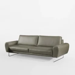 Trend Line Sofa skórzana 3 osobowa SPRING szara