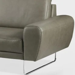 Sofy|Trend Line Sofa skórzana 2 osobowa SPRING szara