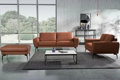 Trend Line Sofa skórzana brązowa 3 os SPRING