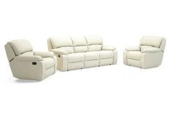Komplety Wypoczynkowe| Sofa skórzana i dwa fotele z funkcją relax ORLANDO