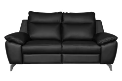 Sofy|Trend Line Sofa skórzana 2-osobowa czarna PERLE