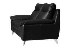 Sofy|Trend Line Sofa skórzana 2-osobowa czarna PERLE