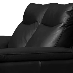 Sofy|Trend Line Sofa skórzana 2-osobowa czarna PERLE
