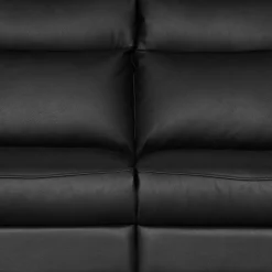 Sofy|Trend Line Sofa skórzana 2-osobowa czarna PERLE