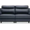 Trend Line Sofa skórzana z funkcją relaks granatowa PERLE