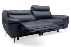 Trend Line Sofa skórzana z funkcją relaks granatowa PERLE