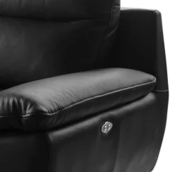 Sofy|Trend Line Sofa skórzana z funkcją relaks czarna PERLE